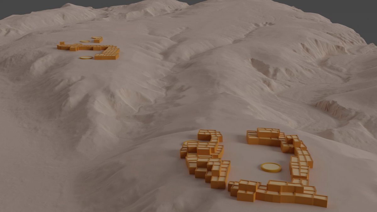3D reconstruction of a Northern Rio Grande Pueblo community dating to the 14th century CE based on unmanned aerial vehicle survey. Credit: UAV imagery from Archaeogeophysical Associates, Inc., reconstruction by Richard Friedman.