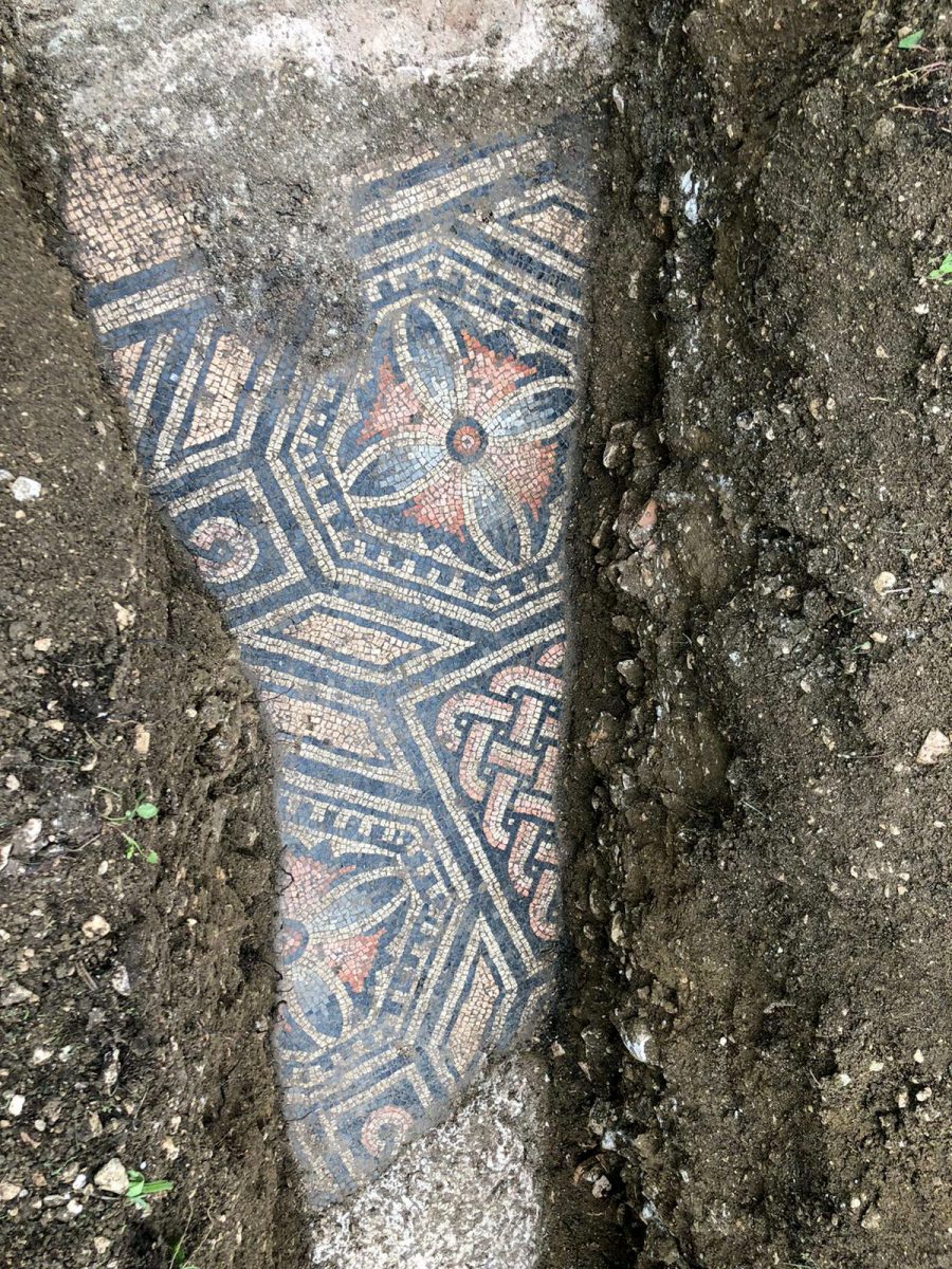 Section of the mosaic floors unearthed at Negrar di Valpolicella (photo: Soprintendenza Verona).