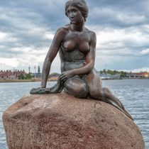 The Little Mermaid of Copenhagen with “Racist Fish” graffiti!