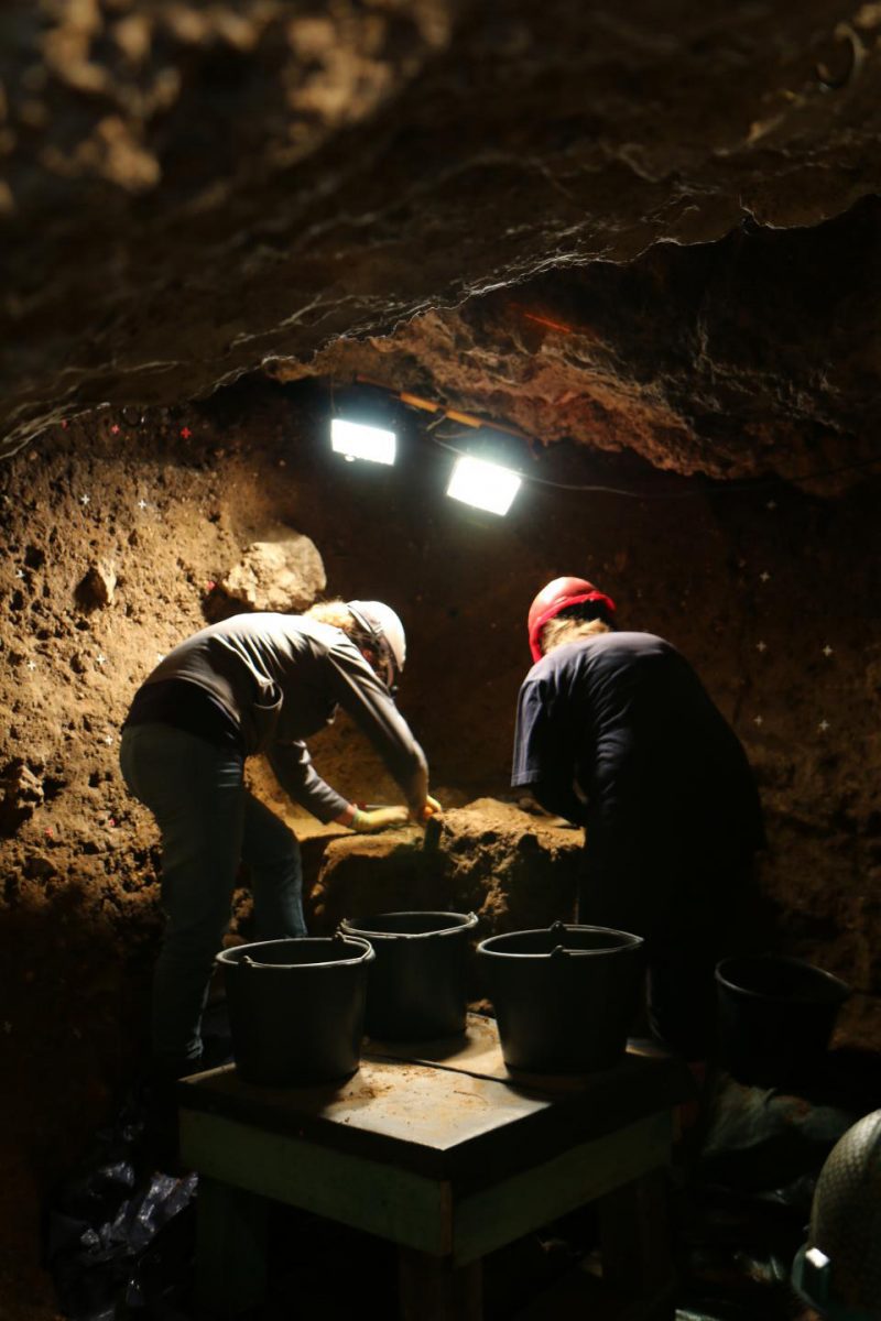 Perspektywiczna cave inside view during excavation. Credit: 
Magdalena Krajcarz