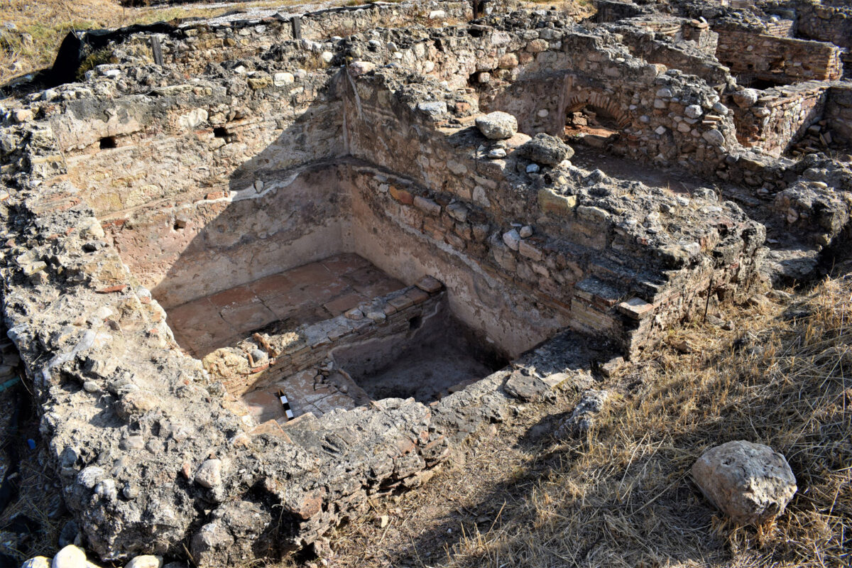 Area of the Balneum converted into a wine press (photo: Ephorate of Antiquities of East Attica) 