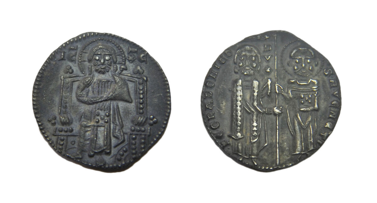 Zominthos: Coin of the Doge of Venice Pietro Gradenigo (1289-1311), which coincides with the 4th Crusade and the period of Venetian rule in Crete (photo: MOCAS).