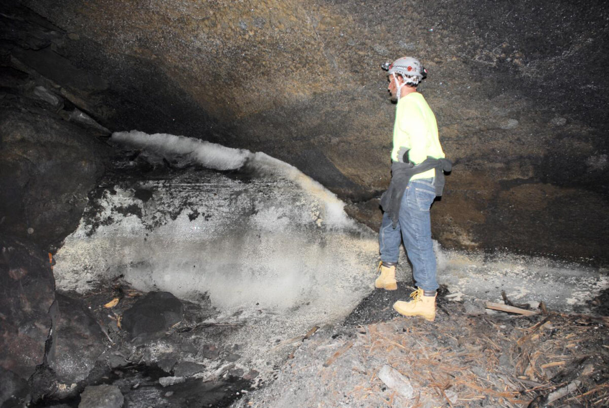 Ice deposit at the El Malpais National Monument in New Mexico. Credit : University of South Florida