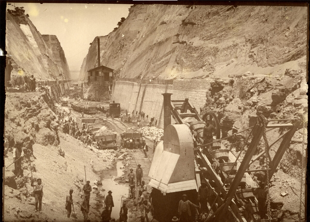 The Opening of the Corinth Canal, early 1890s, photographic print. Benaki Museum Historical Archives 146.