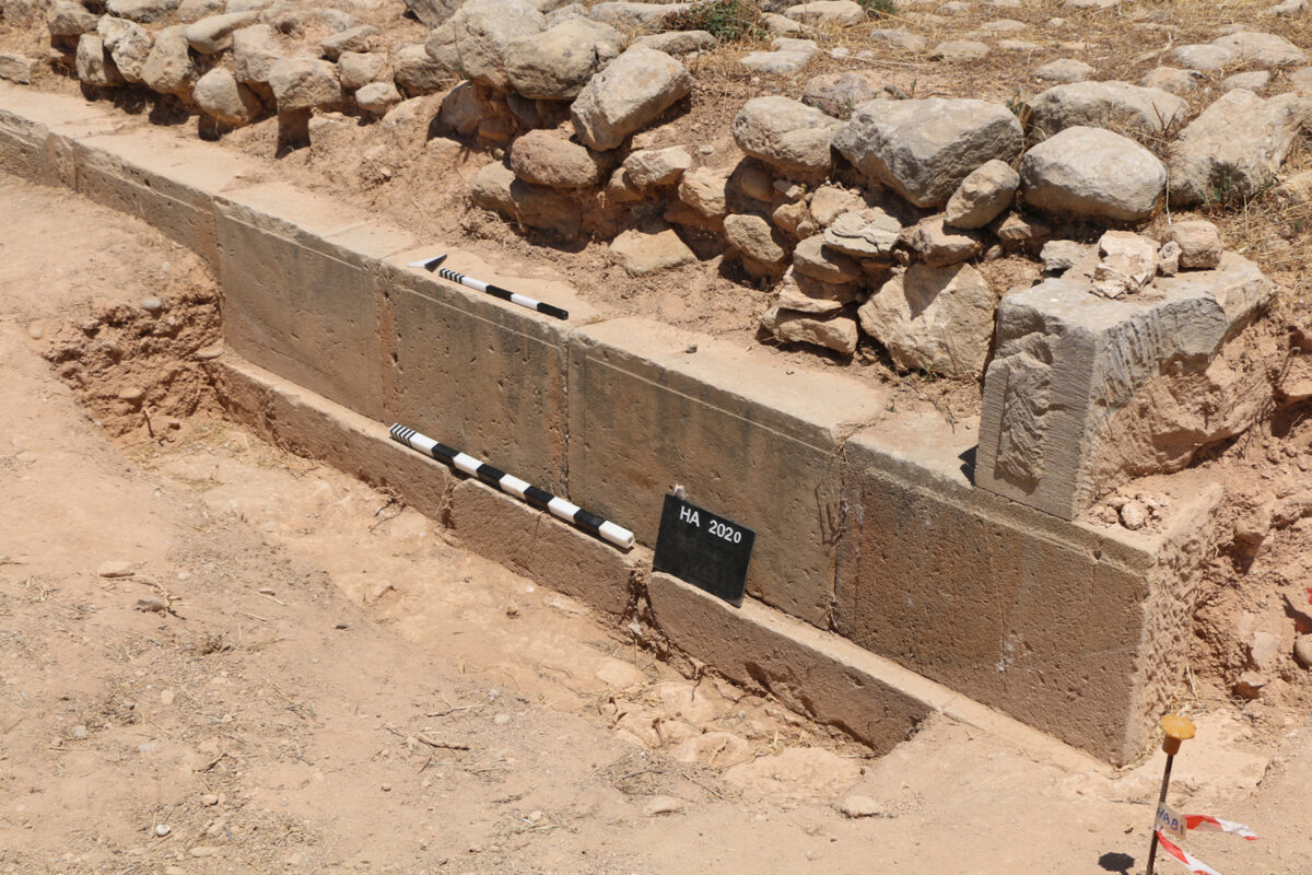 Fig. 3. Investigations were conducted at the foundations of the ashlar walls belonging to the impressive southern wall.