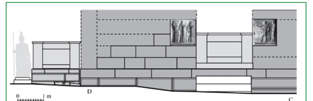 Reconstruction drawing of the plaques’ position (photo: AMNA) 