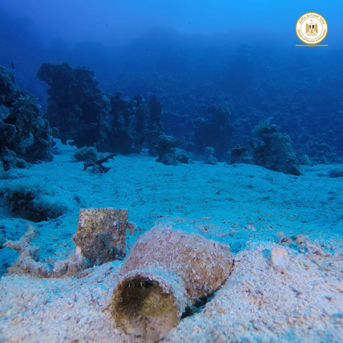 View of the underwater site where the shipwreck was discovered. Credit : Ministry of Antiquities