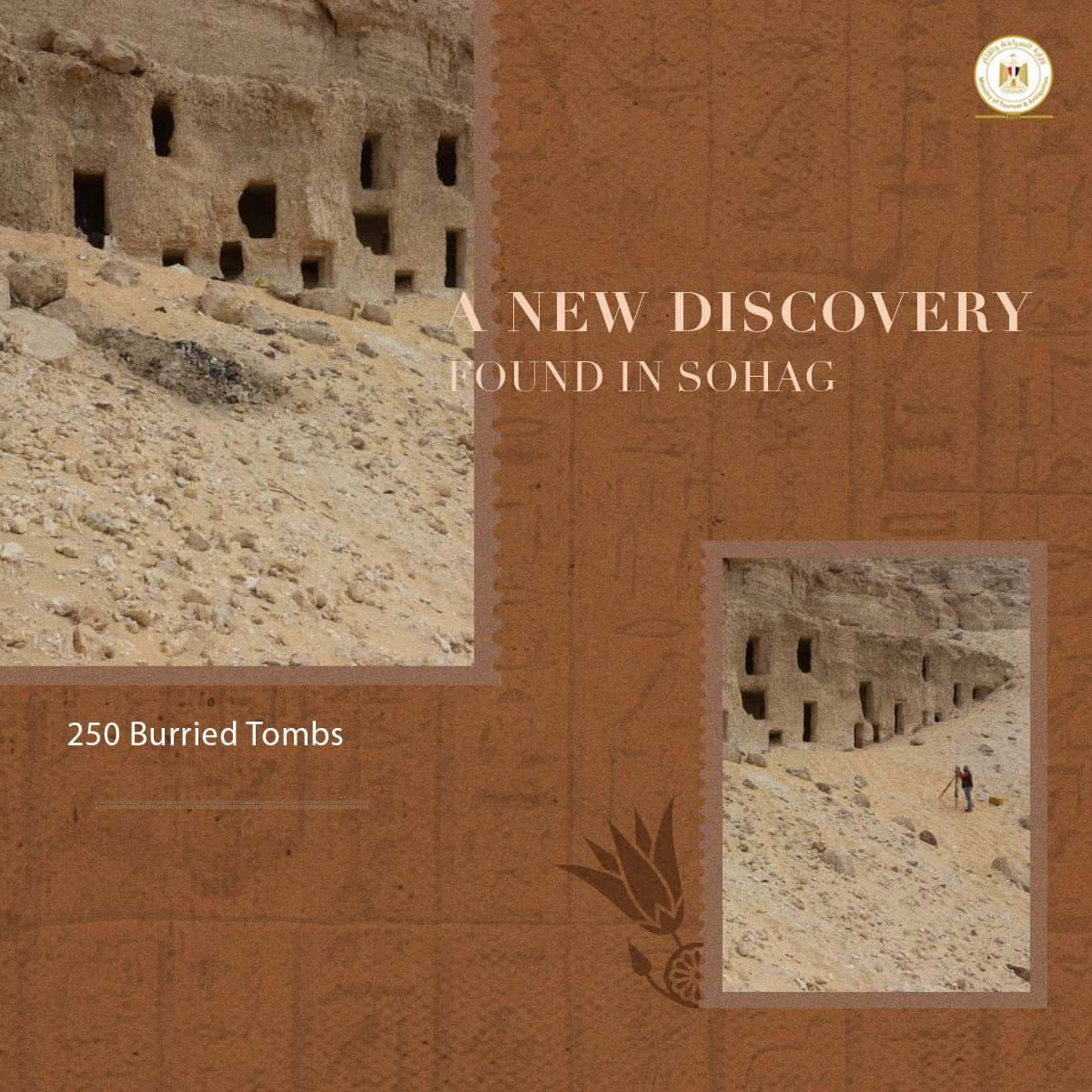 Rock cut tombs excavated at Al Hamdiya (Sohag). Photo: MoA Egypt.
