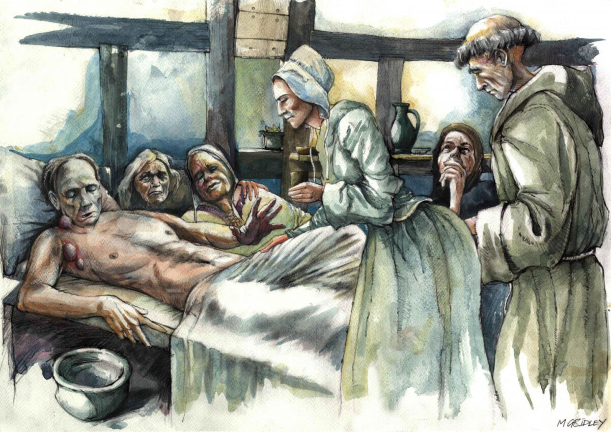 Reconstruction of plague victim from All Saints, Cambridge. Credit : Mark Gridley