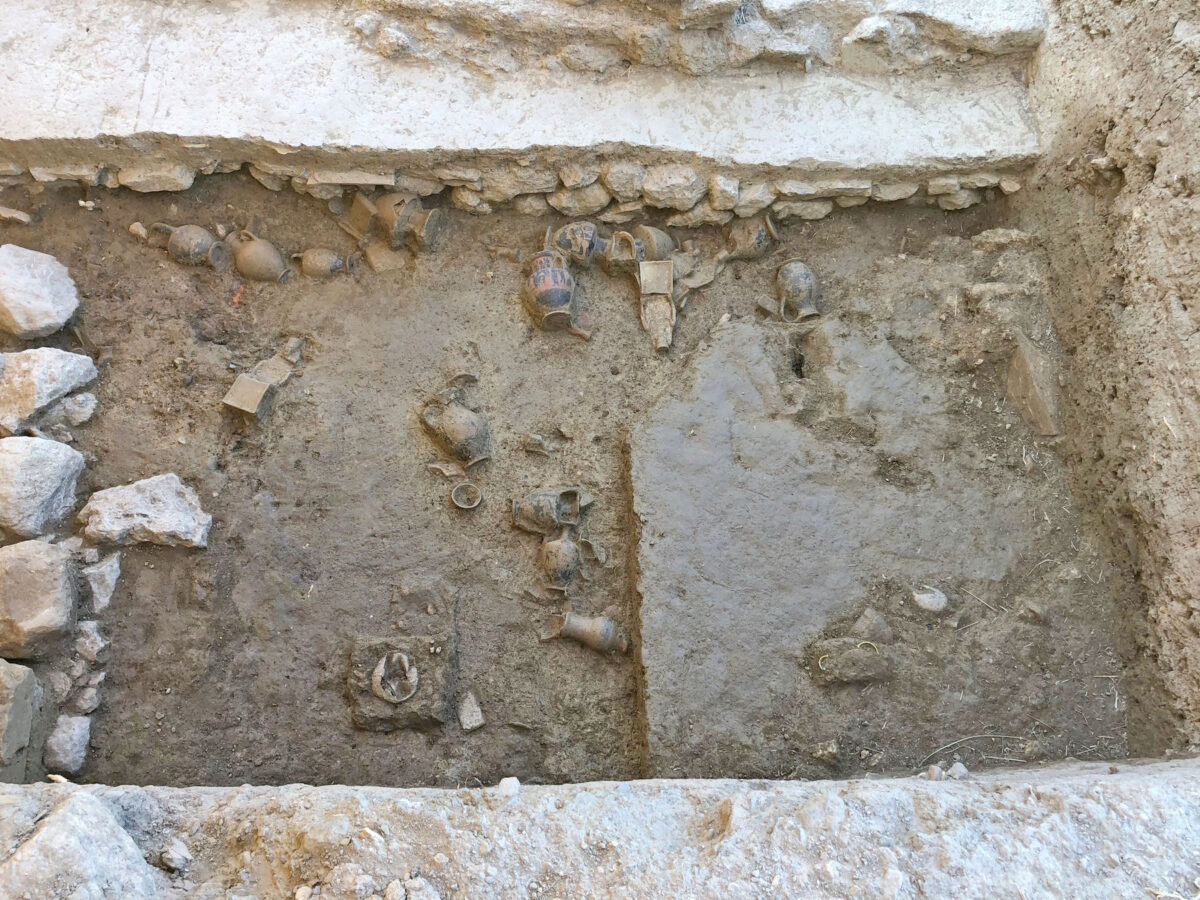 Deposit of the Late Archaic temple of Artemis Amarysia, Amarynthos. Section of the 2020 excavation (photo: MOCAS)