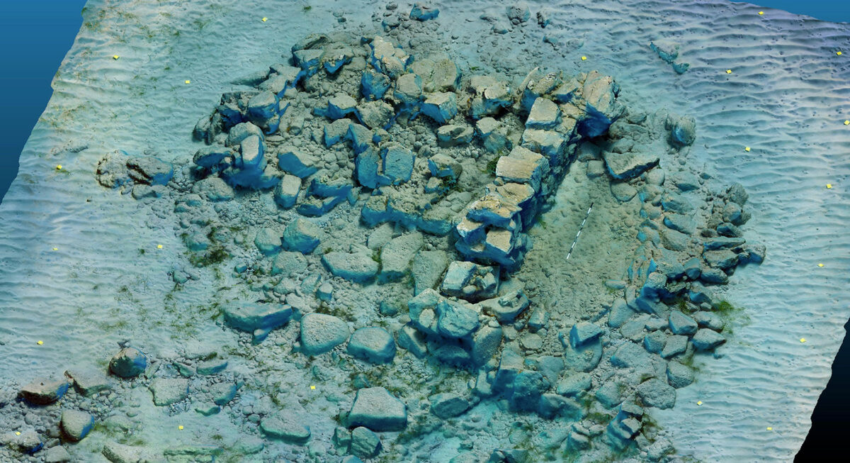 Remains of Minoan building in Kouremenos Bay (3D depiction) (photo: MOCAS)