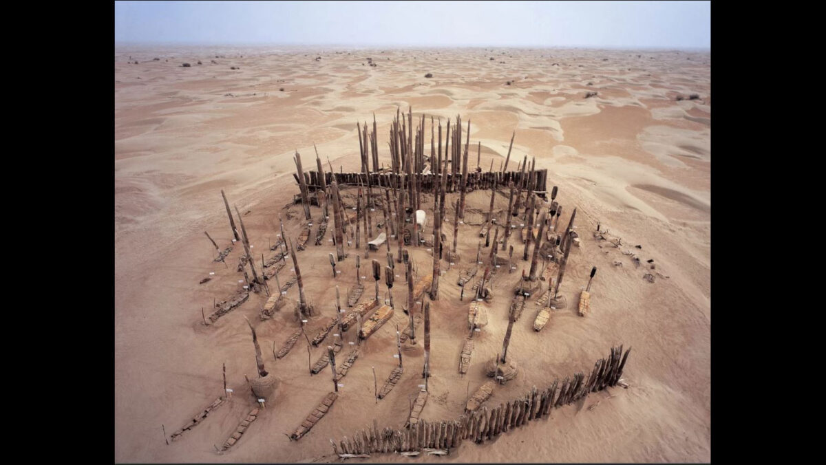 Aerial view of the Xiaohe cemetery. © Wenying Li, Xinjiang Institute of Cultural Relics and Archaeology