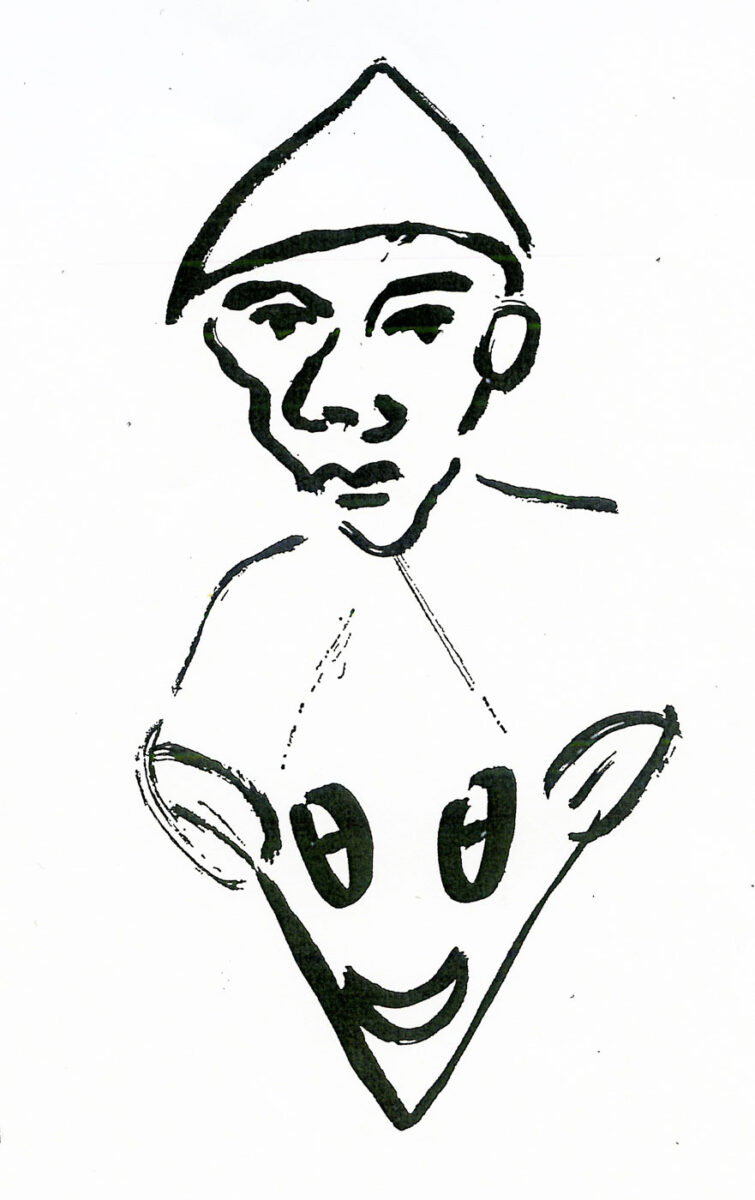 Fig. 3. Goblin (drawing by Panos Feidakis, published in the book “Kalikantzaroi”, Foinikas publications, Athens 2008). 