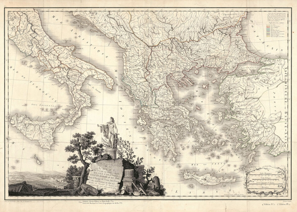 Map of Greece and most of its colonies in Europe and Asia, Paris 1811. Benaki Museum, collection of Eustathios I. Finopoulos.