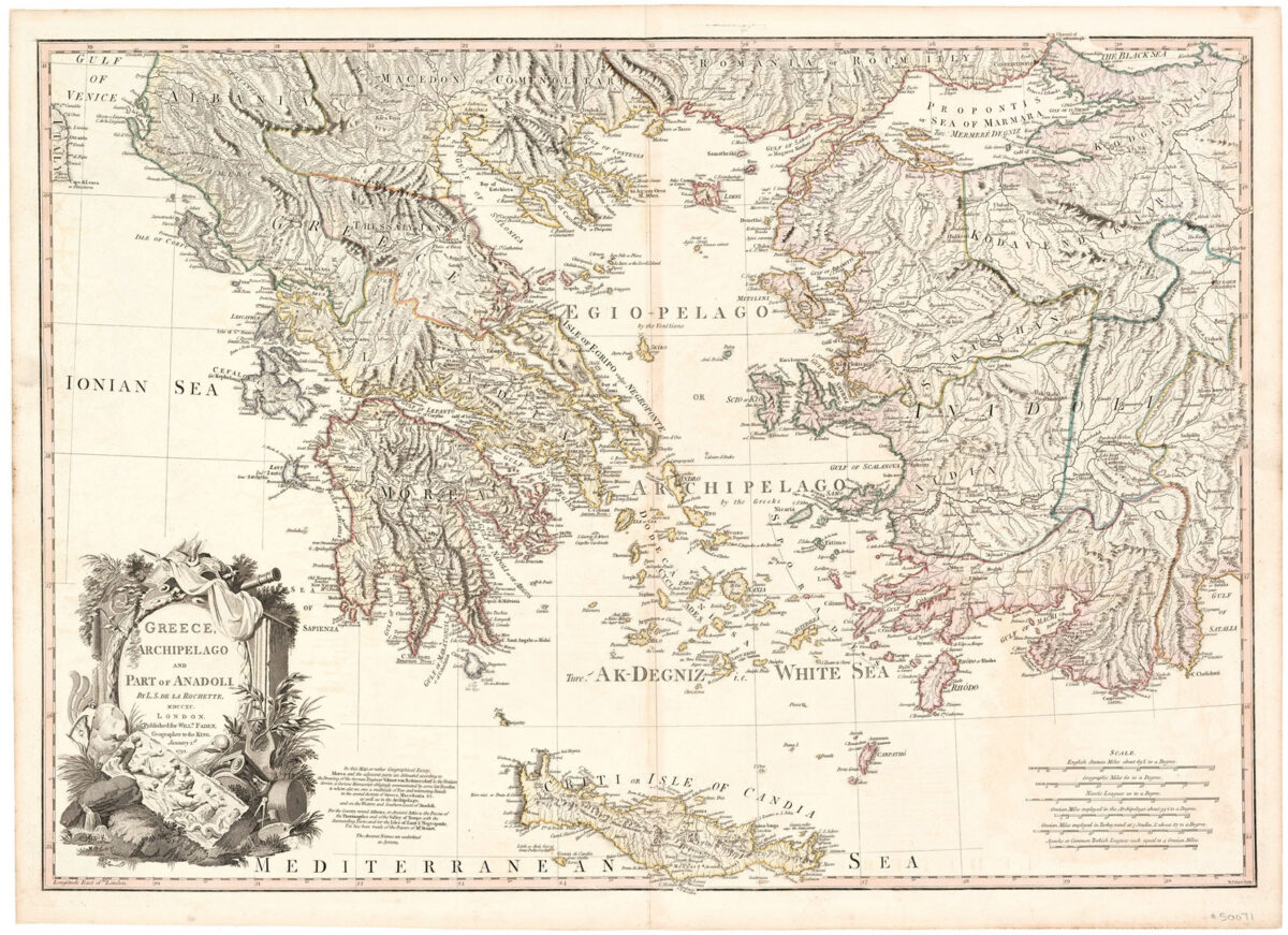 Map of Greece, the Archipelago and part of the East, London 1790. MIET Collection.