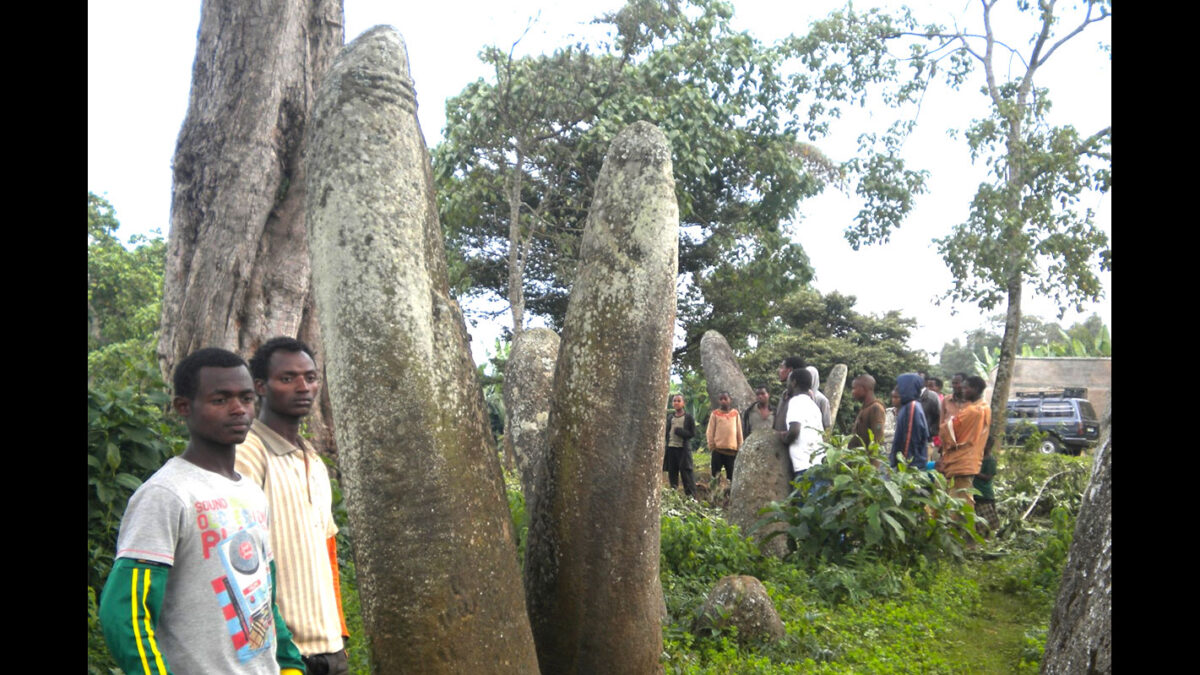 Sakaro Sodo pictured in 2014. Under consideration as a UNESCO World Heritage Site, Sakaro Sodo and other archeological sites in the Gedeo zone have the largest number and highest concentration of megalithic stele monuments in Africa (photo by Ashenafi Zena).