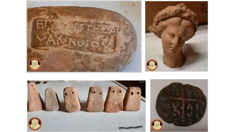 Some of the seized artefacts. Credit: Carabinieri del Nucleo per la Tutela del Patrimonio Culturale (TPC) di Palermo
