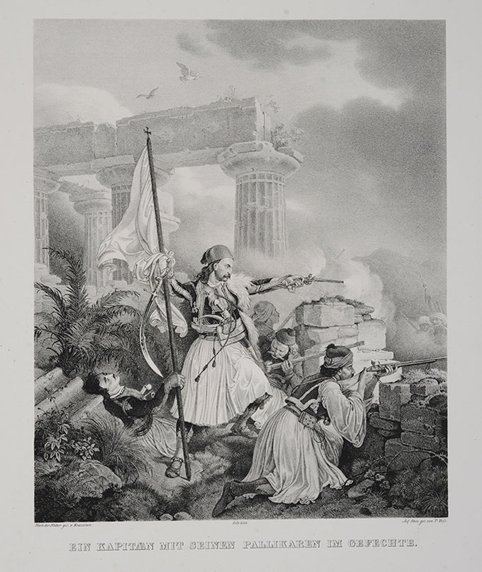 Fig. 28. Greek rebel leader and his men, K. Krazeisen, 1831. ΕΙΜ Collections.