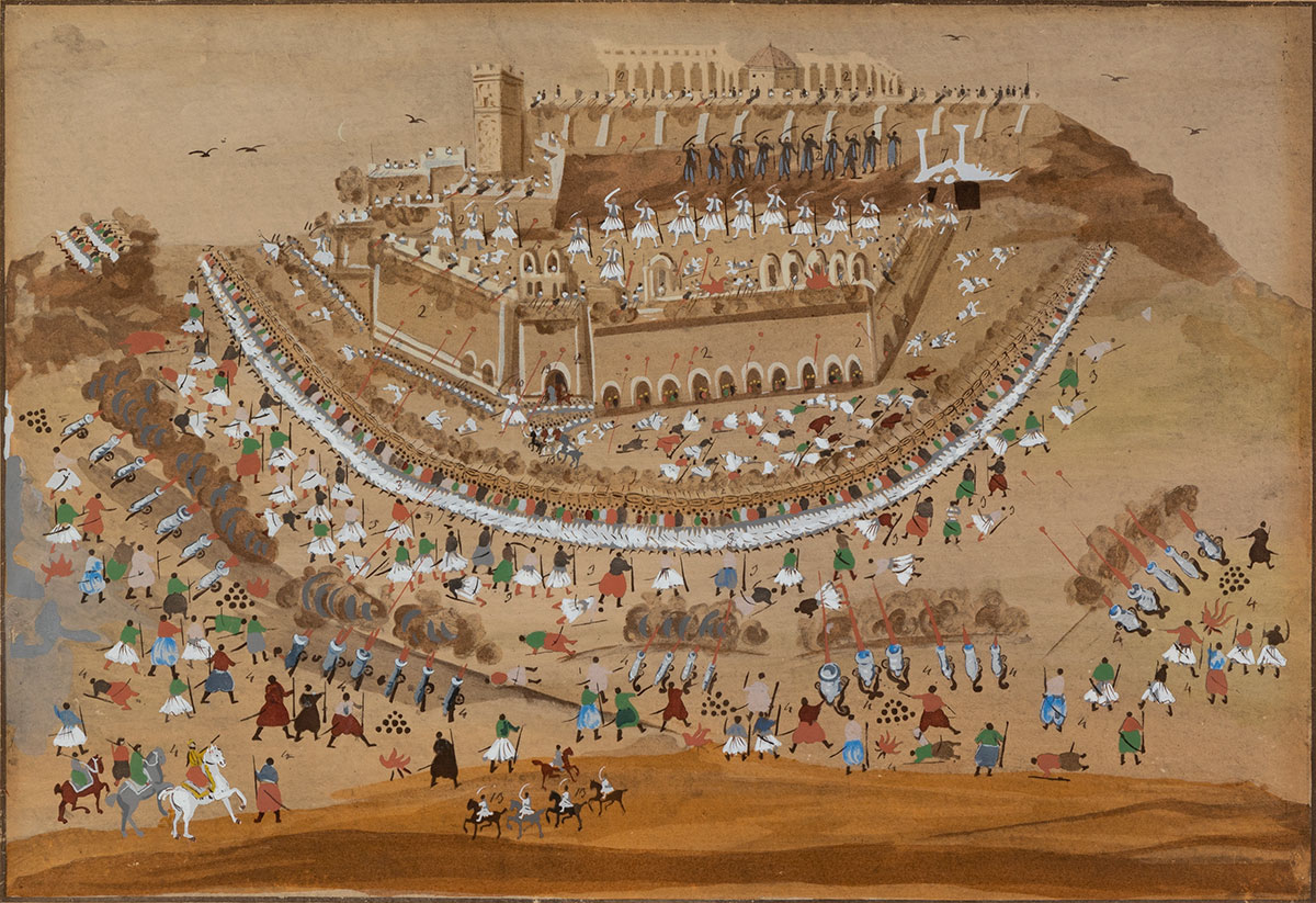 Fig. 30. The Second Siege of the Castle of the Acropolis. Panagiotis Zografos - Mind of Makryiannis. EIM Collections.