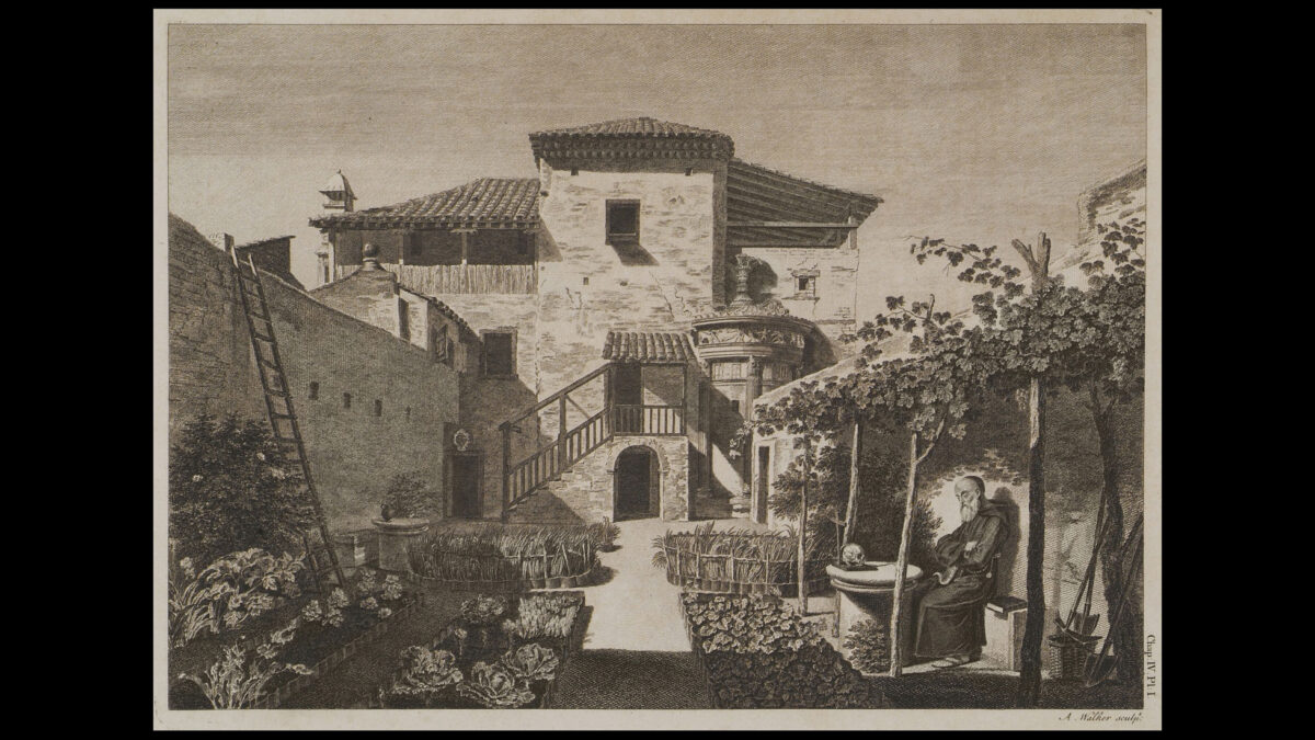 Fig. 3. The Choragic Monument of Lysicrates in the garden of the Capuchin Monastery. J. Stuart and N. Revett, 1751-1753.