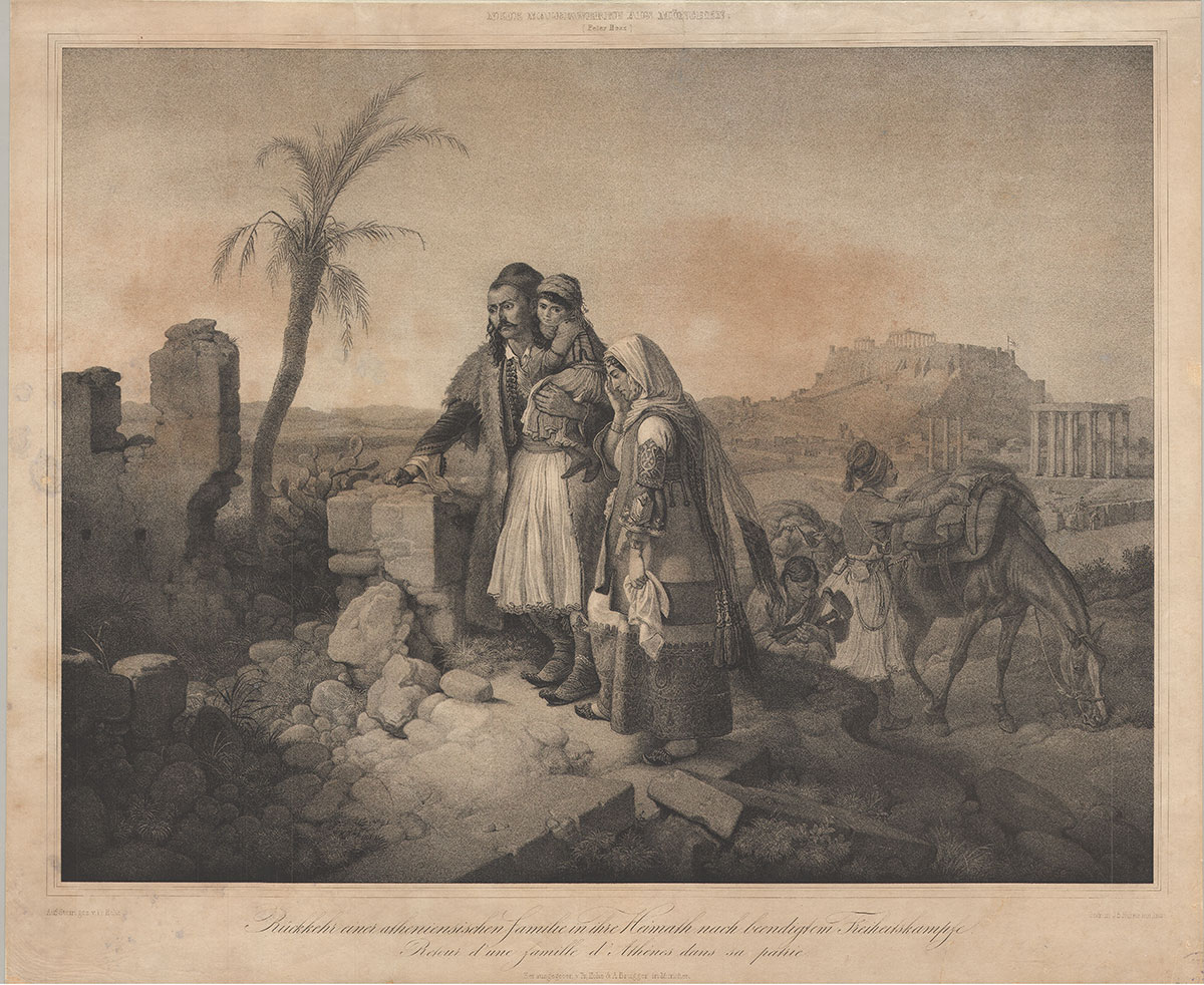 Fig. 42. The Athenians return to their ruined city. P. von Hess, ΕΙΜ Collections.