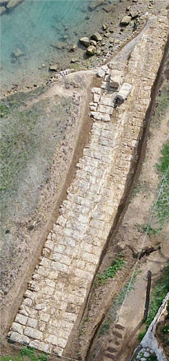 A section of the Ancient Diolkos (image: Ephorate of Antiquities of Corinth).