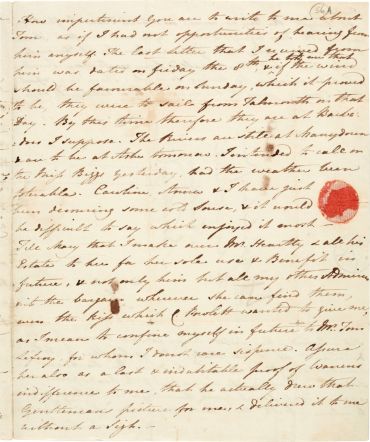Jane Austen's autograph letter signed to Cassandra January 1796 on her romance with Tom Lefroy.