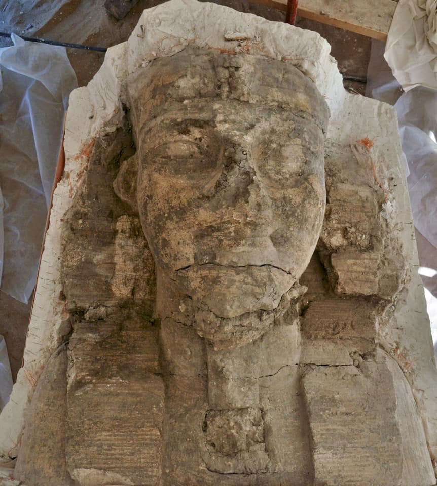 Part of a Sphinx statue, Temple of Amenhotep III at Kom El Hetan. MoTA, Egypt. 
