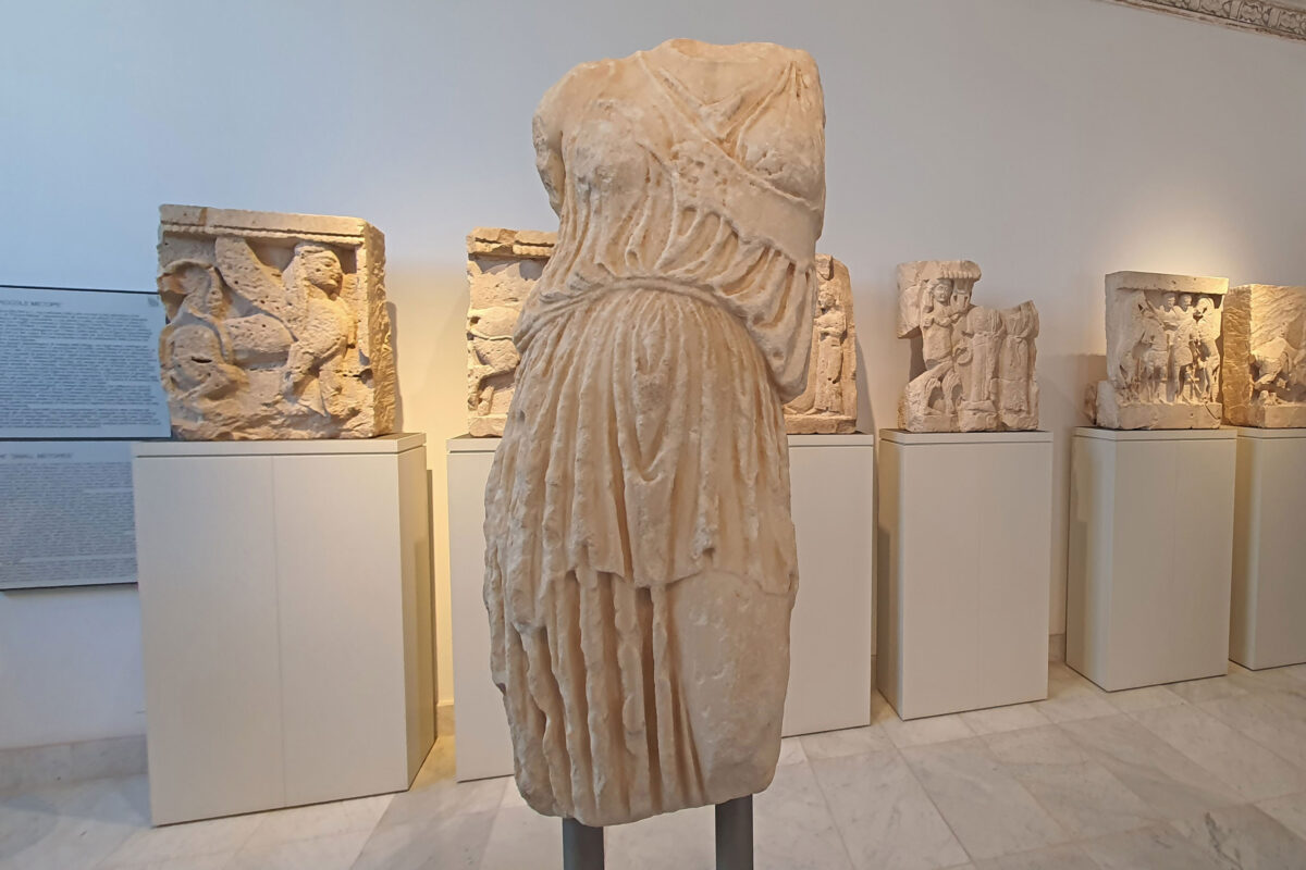 The statue of goddess Athena in the Archaeological Museum Antonino Salinas in Palermo.