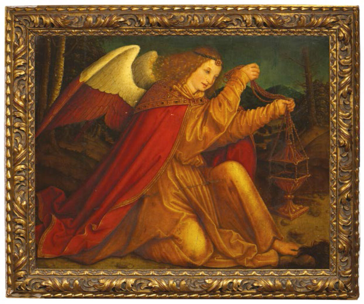 Berhard Strigel, Angel in a Yellow Tunic Holding a Censer (image: Artpaugée).