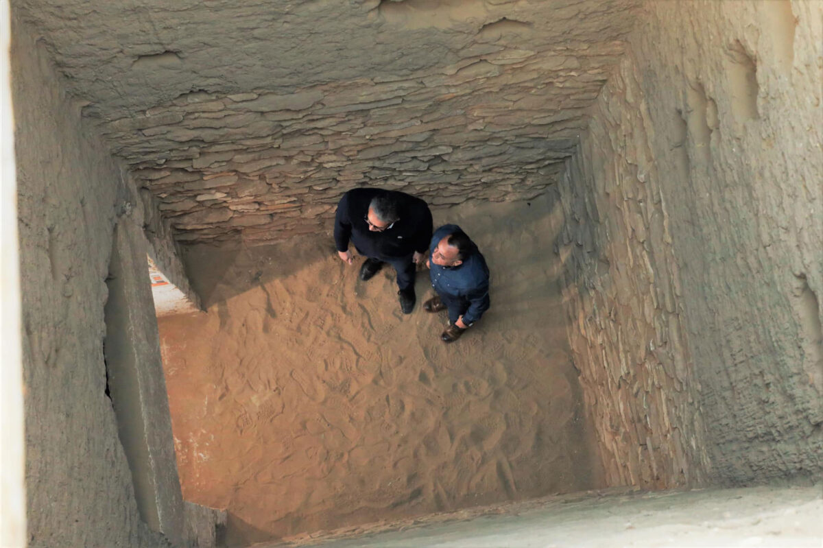 Inside the well of a tomb in Saqqara Source: MoTA, Egypt. 