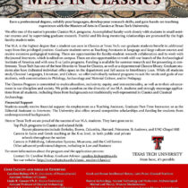 Funded MA in Classics at Texas Tech University