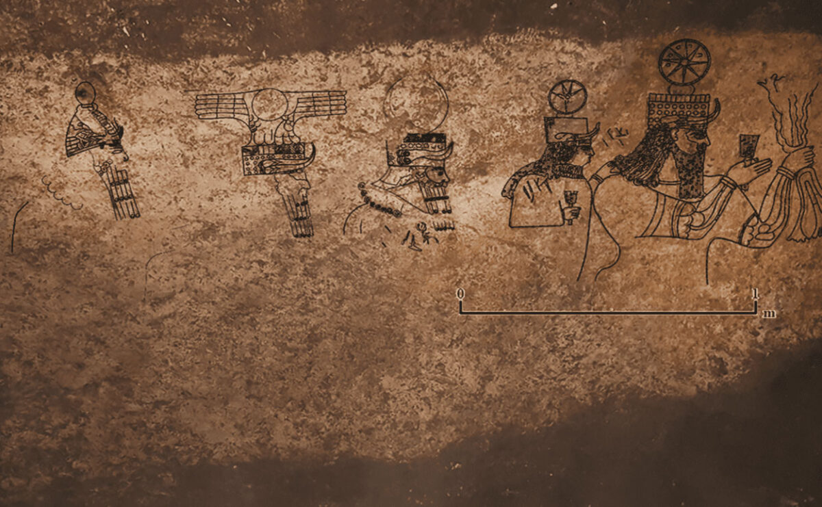 View of the artwork, which depicts Hadad, the storm god, and Atargatis, the principal goddess of northern Syria, among other deities. Credit: M. Önal