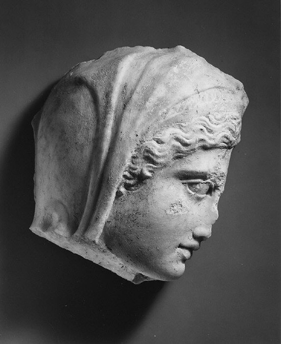 Marble relief fragment with the head of Medea1st–2nd century AD. Copy of a Greek marble relief of ca. 420–410 BC. Metropolitan Museum of Art.