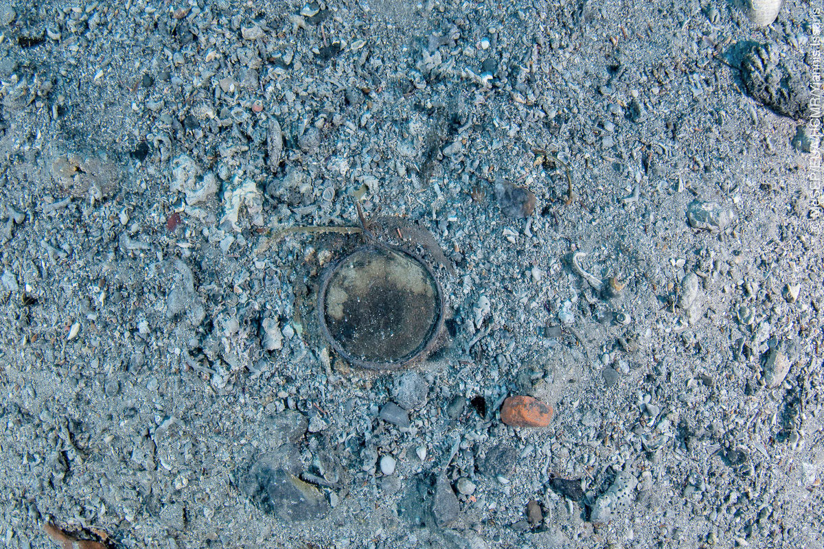 Section of a theodolite from the site of Trench 2, 2021 (image: Y. Isaris).