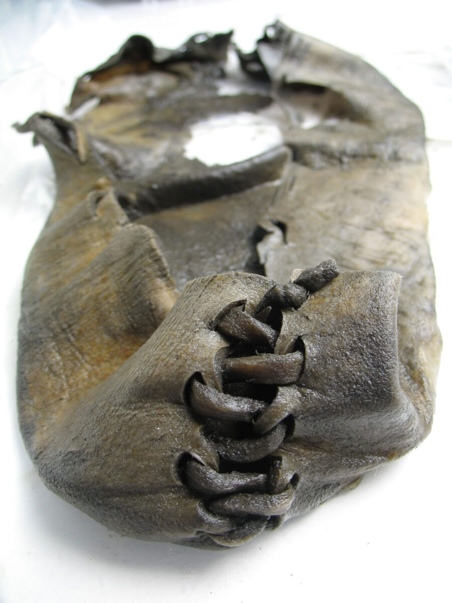 Bronze Age shoes from Langfonne in Jotunheimen. Photo: Vegard Vike, Cultural History Museum in Oslo.