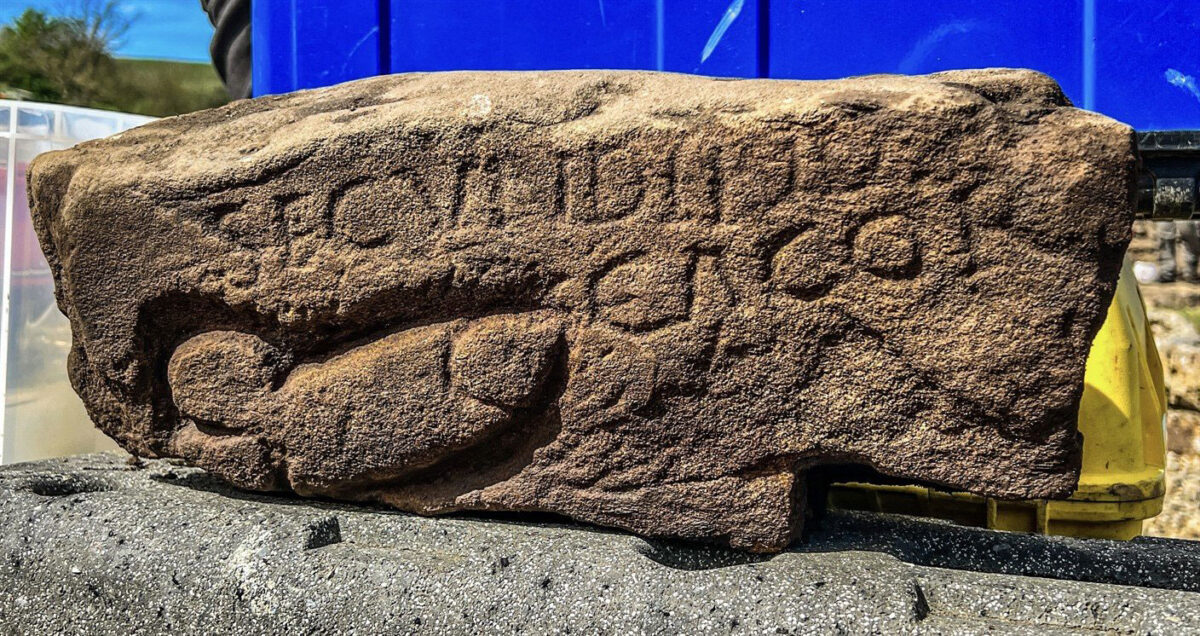The engraved stone. Image Credit : The Vindolanda Trust