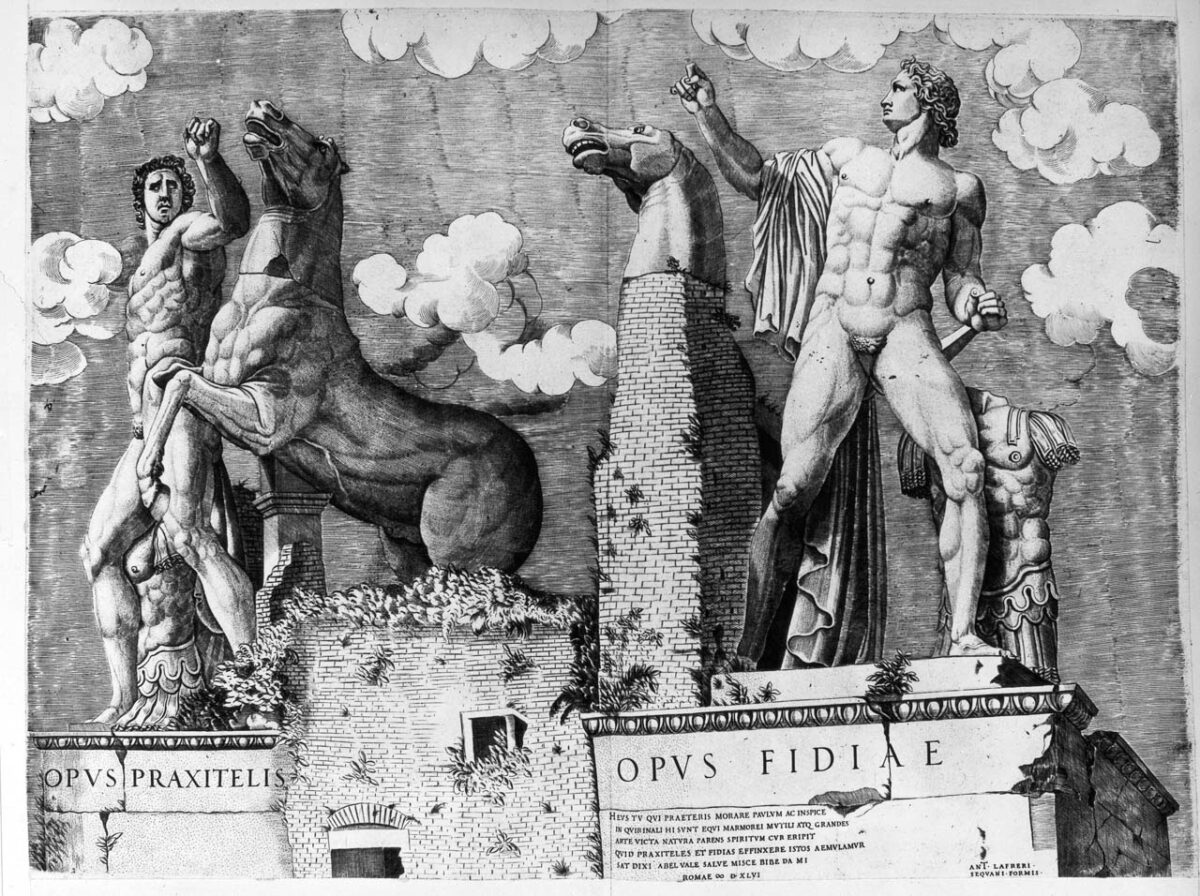 Fig. 1. Dioscuri of Mons Caballus, from A. Lafreri, Speculum Romanae magnificentiae, Rome (1577).