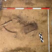 Discovery of a prehistoric grave under a kindergarten in Brestovany