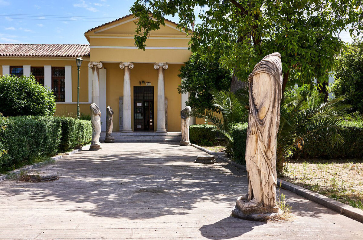The entrance to the Archaeological Museum of Sparti. Sparta, Greece.