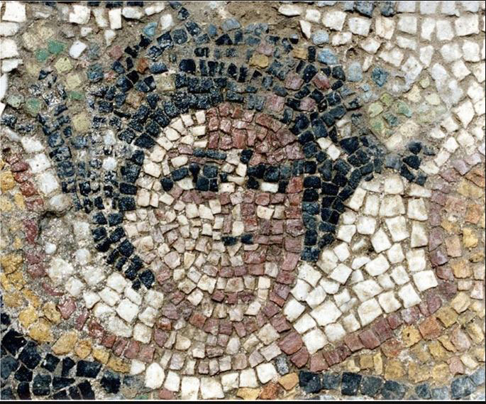Personification of autumn in Room F from the House of Charidemos at Halikarnassos. Bodrum, Turkey.