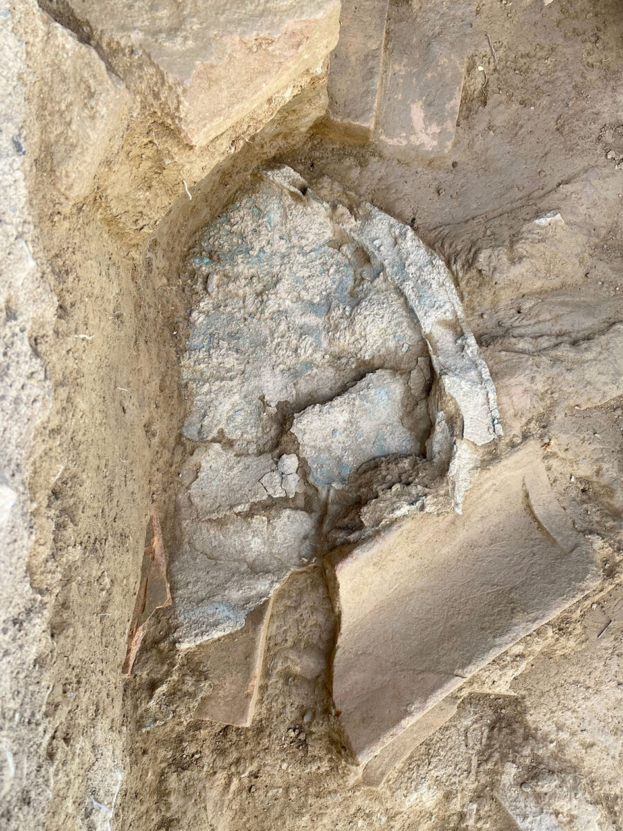 Bronze shield found in the sanctum of the first Archaic temple. Image credit: MOCAS.