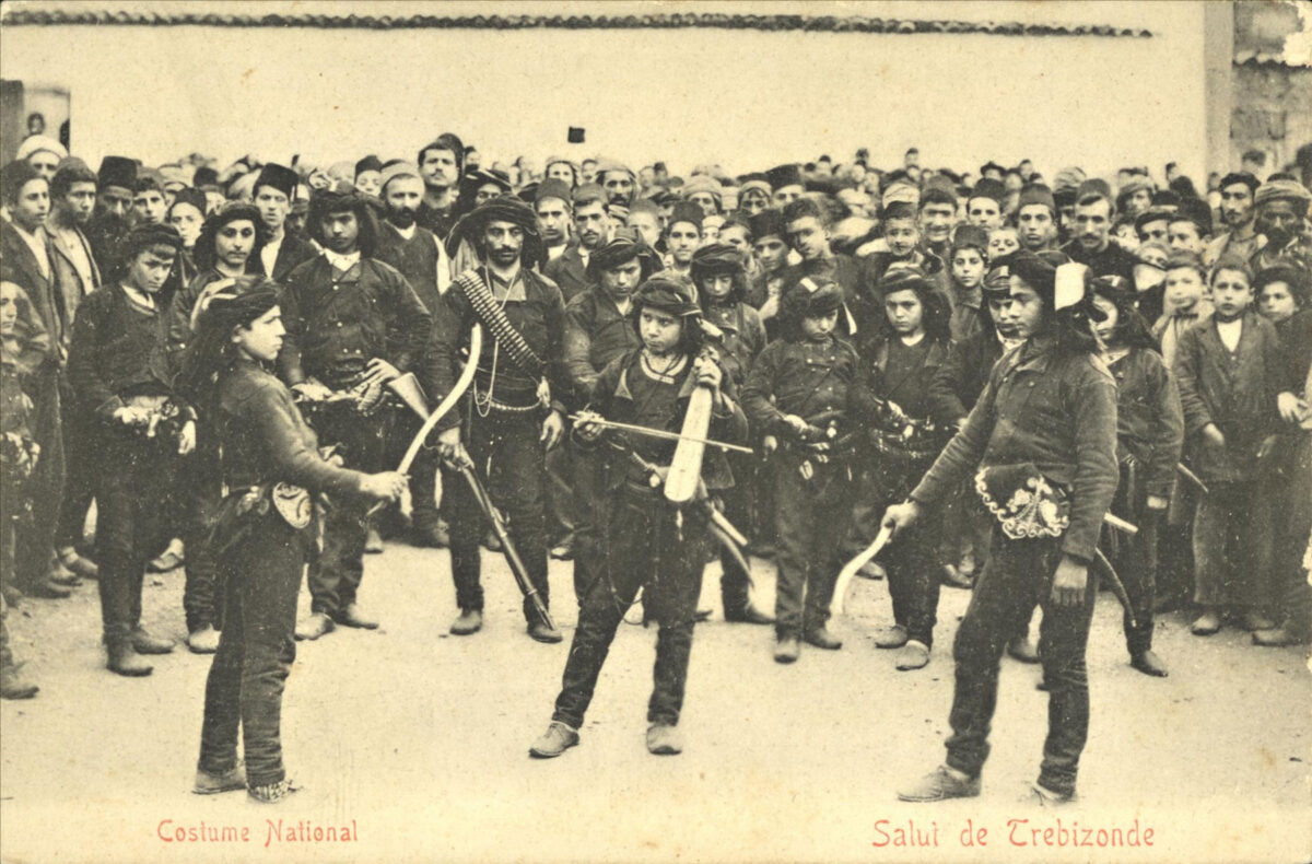 ‘Memento of Trapezounta’: men’s dance. Greek Literary and Historical Archive of the Educational Foundation of the National Bank (ELIA-MIET). Photography Archive 