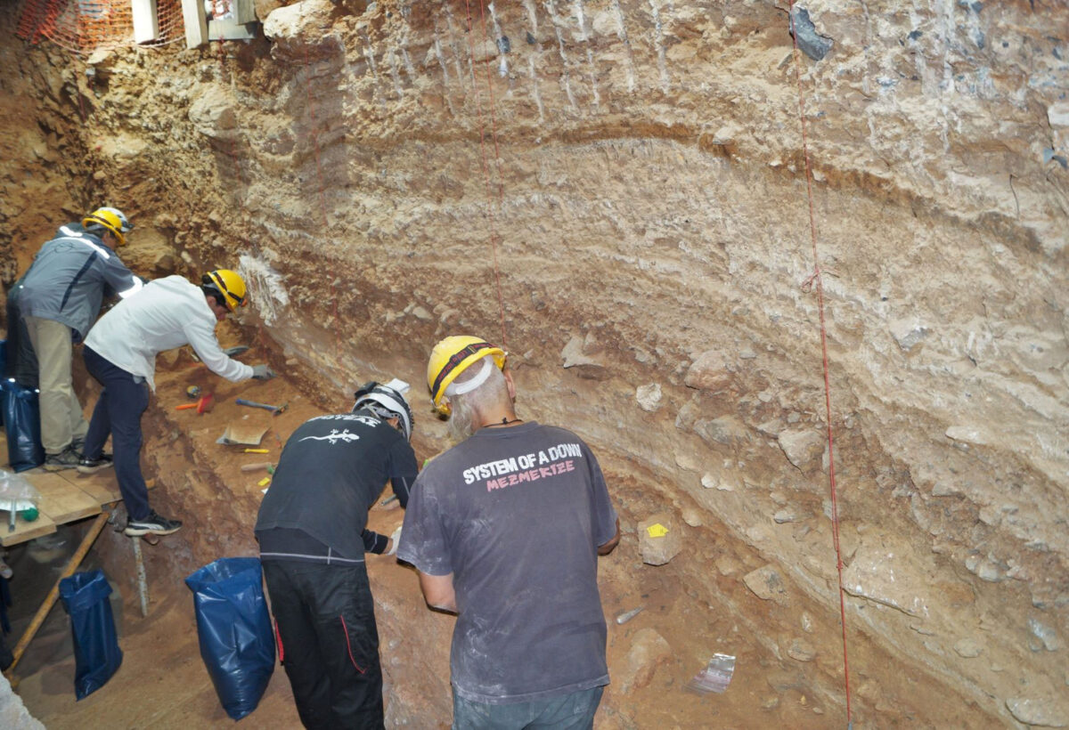 Excavating the Petralona Cave (Image credit: AMNA /A. Darlas).