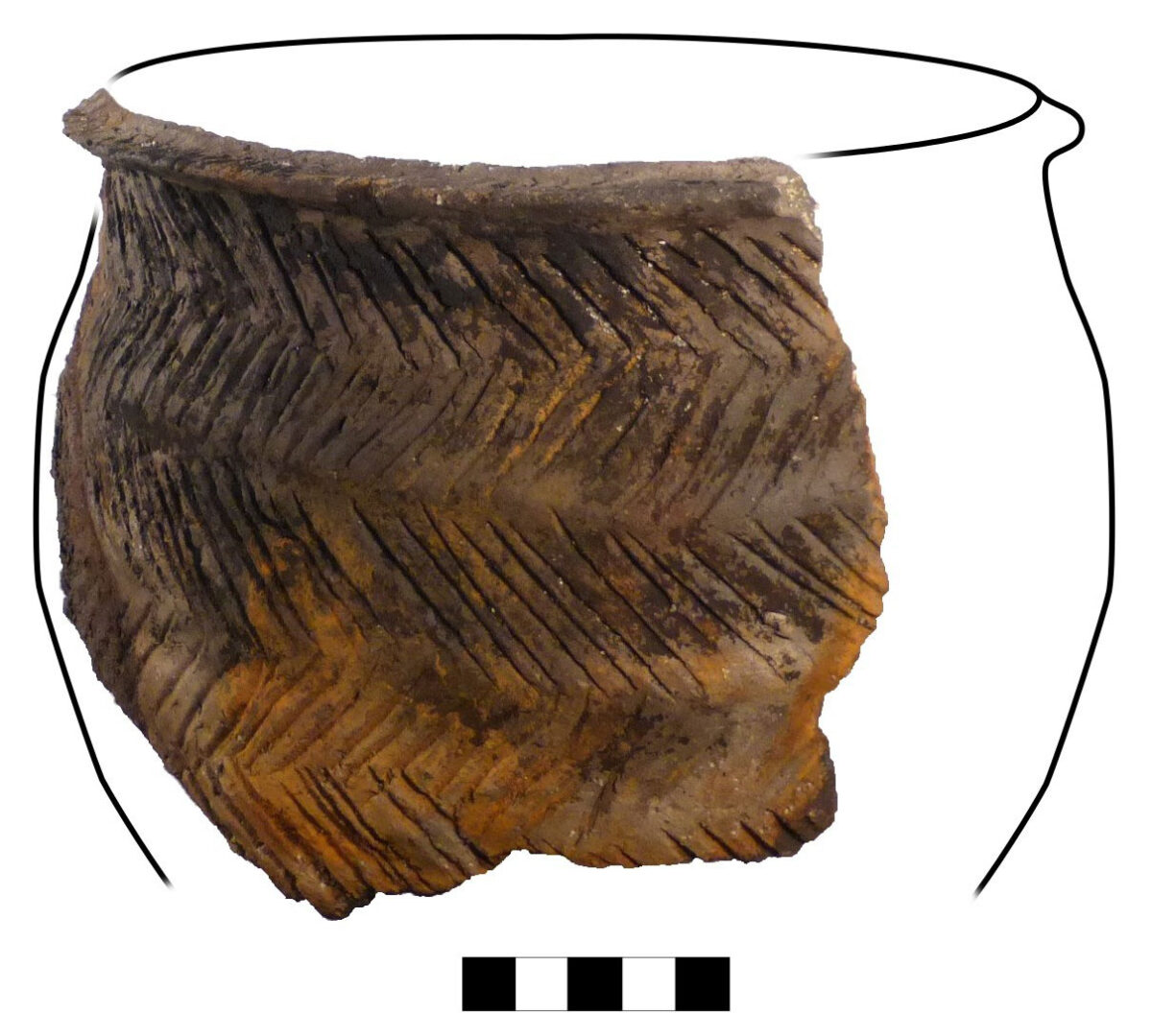 Photo reconstruction of one of the pots from Loch Langabhat. Image credit : Mike Copper