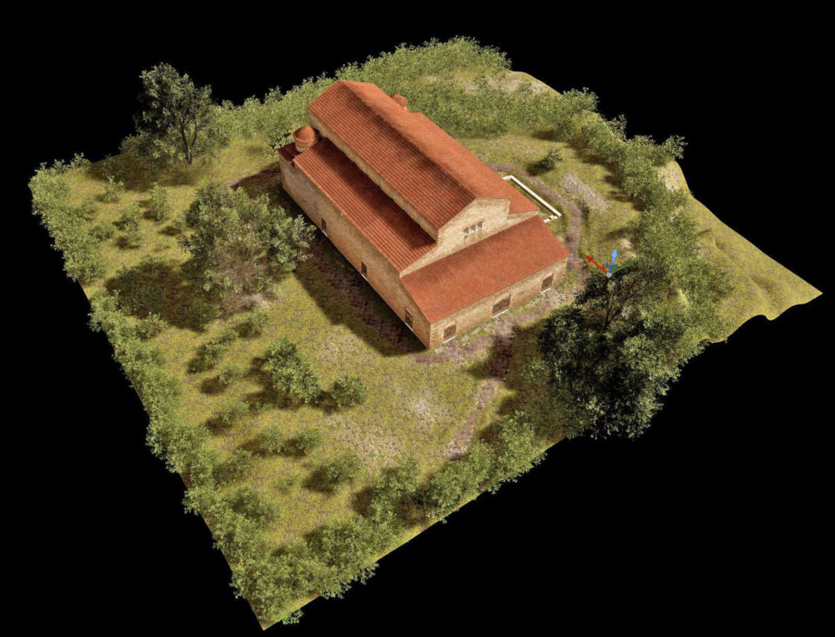 The Basilica of Saint Achilles as depicted in an augmented reality application. Image source: AMNA. 