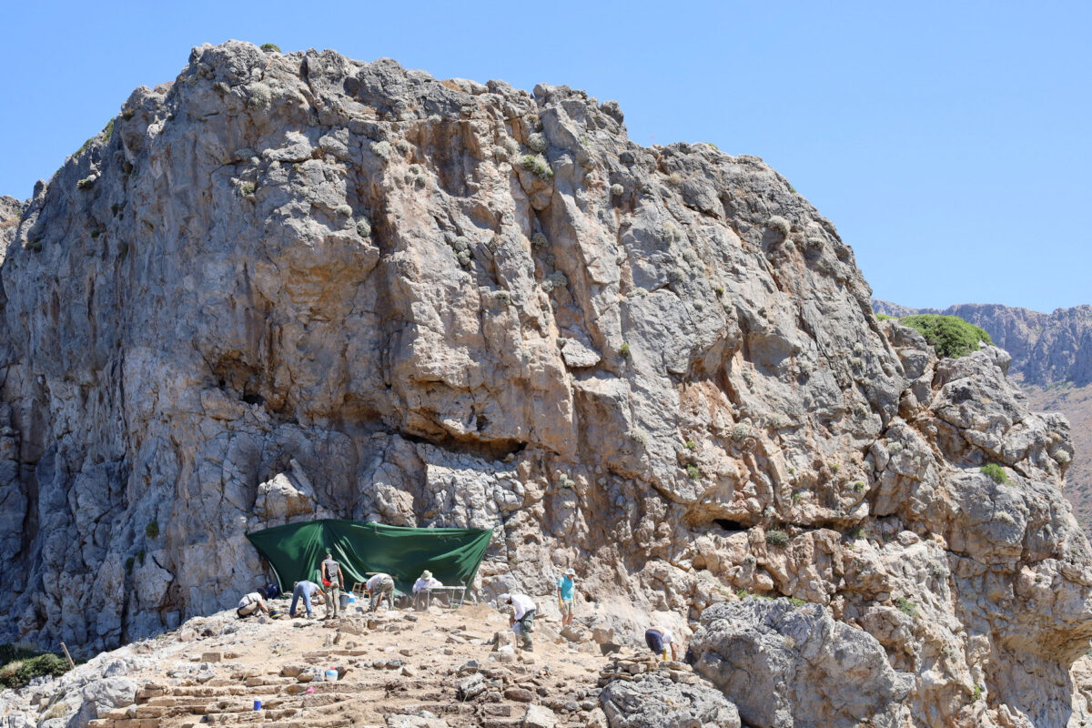 View of the excavation of the central area of the ancient temple of Demeter on the Falasarna acropolis (photo: MOCAS) 