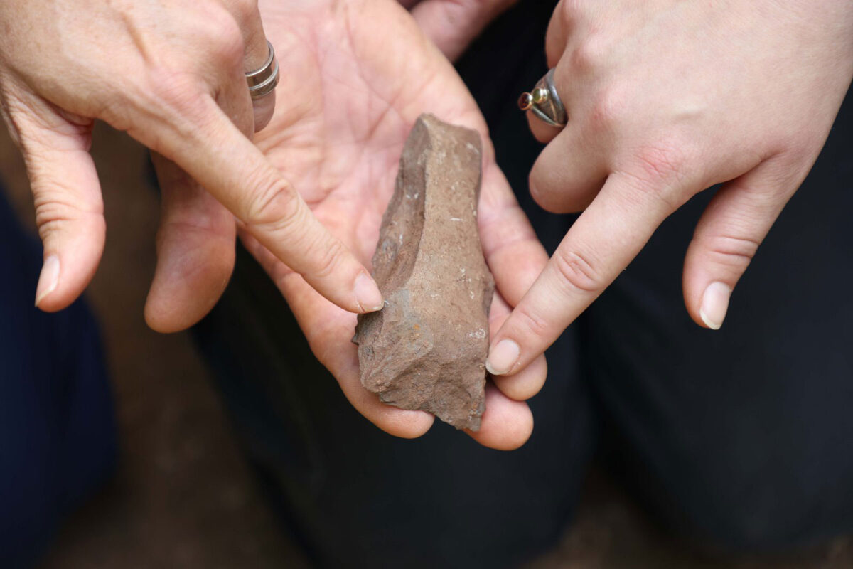 An archaeological dig on Norfolk Island has uncovered two Polynesian adzes (stone axes) and hundreds of flakes dating back to pre-European settlement. Image: Tom Bannigan
© Tom Bannigan
