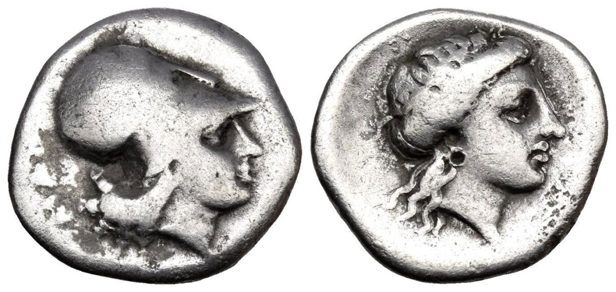 Fig. 4. Coin struck by Mantinea, with head of Callisto on the reverse (Athens, Numismatic Museum).