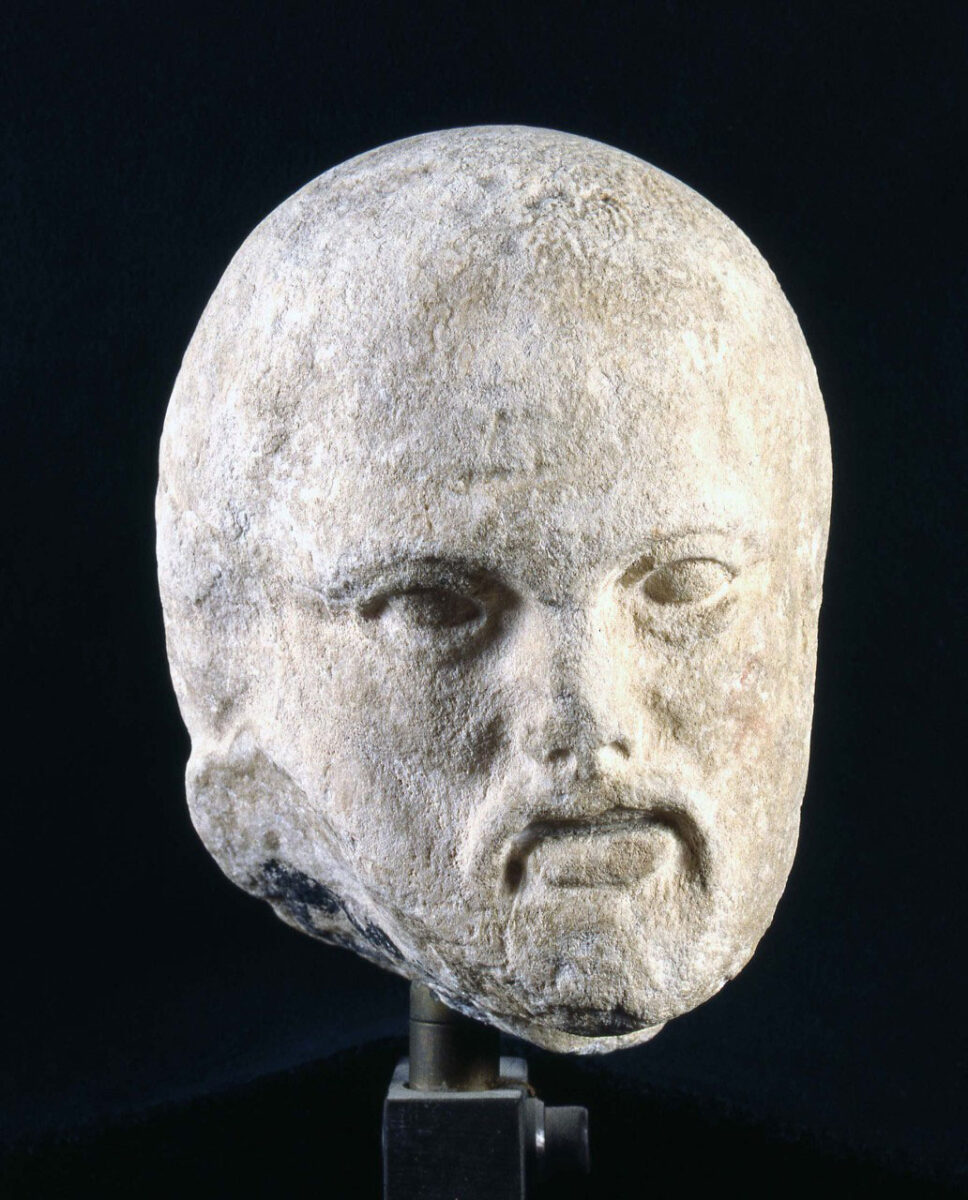 Head of a horse believed to come from the West pediment. (Image: MOCAS)